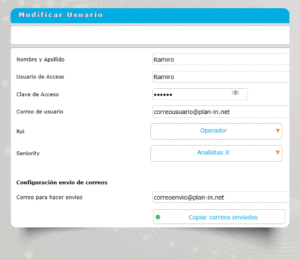 Correo de usuario.